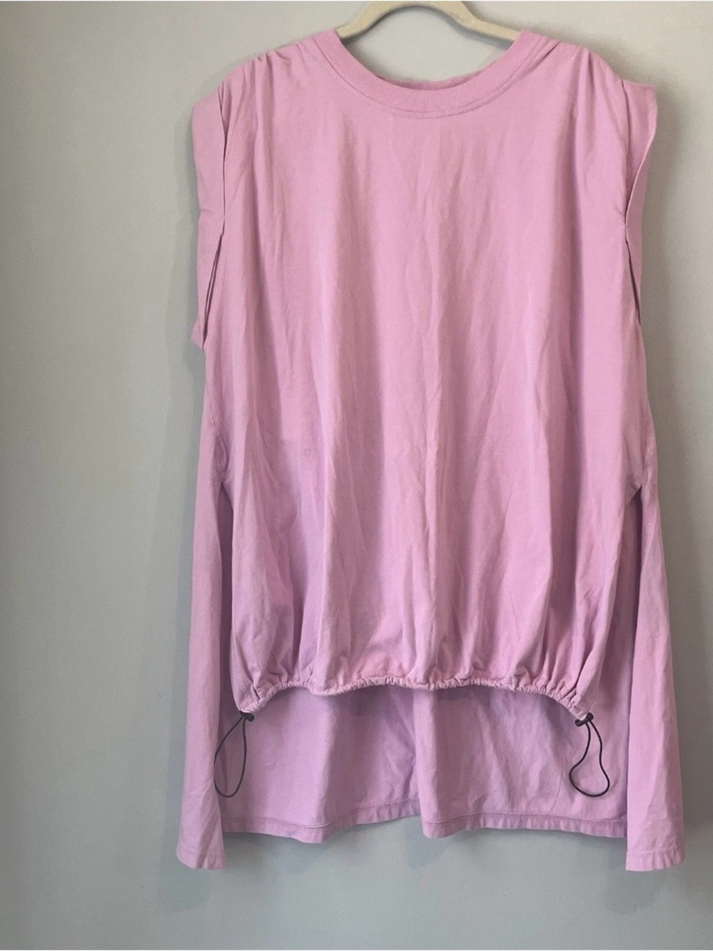 FP Movement by Free People Soft Pink Short Sleeve Drawstring Hem Tee